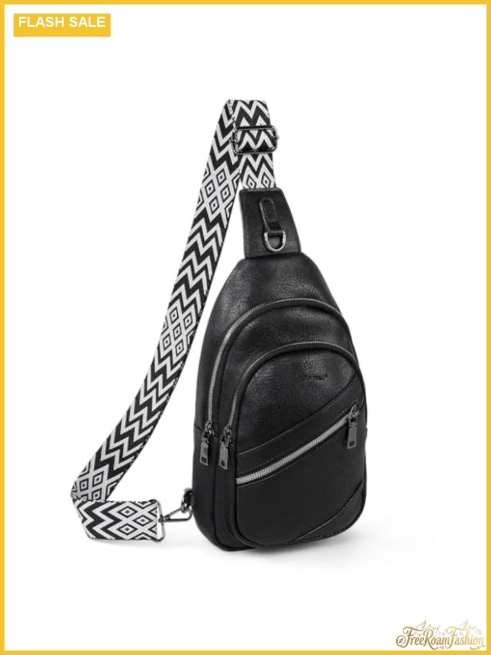 Leather Sling Bag Crossbody Fanny Pack Chest Travel Purse Adjustable
